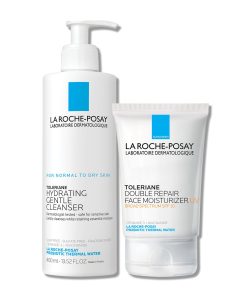 La Roche Posay Toleriane Hydrating Gentle Cleanser & Double Repair Face Moisturizer SPF 30 Set