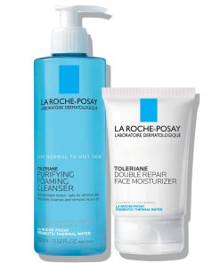 La Roche Posay Toleriane Purifying Foaming Cleanser & Toleriane Double Repair Face Moisturizer
